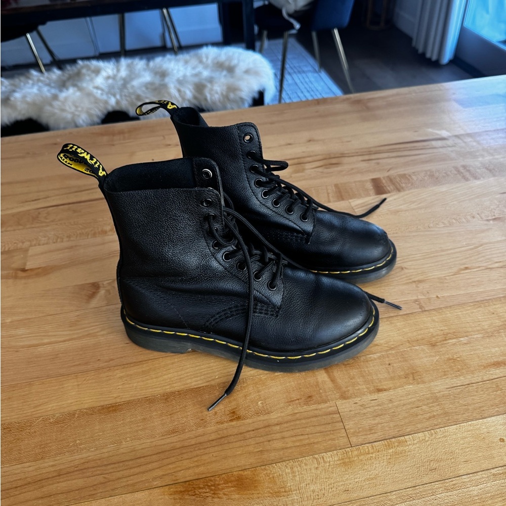 Dr. Martens 1460 Ambassador Black Leather Boots with 8 black Eyelets
